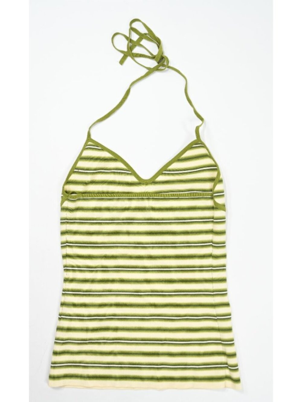 Faithfull The Brand Citara Ribbed Halterneck Top In Green - Picture 2 of 4